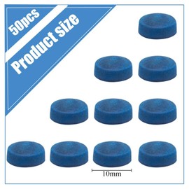 DXBNEZBC 50 Pcs 10mm Pool Cue Tips - Premium Leather Snooker Cue Tip Replacement, High-Performance Pool Cue Tips for Enhanced Grip and Precision, Ideal for Billiards and Snooker Players (Blue)