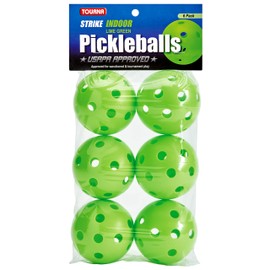TOURNA Strike Indoor Pickleball Balls, Unisex-Adult, Pickelballs, PIKL-6-LG-I, Lime Green