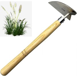 KEAAN Grass Hoe Weeding Tools for Garden Hand Tool Weed Removal Tool - Stainless Steel Blade Very Sharp (Stainless steel hoe)
