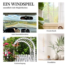 TINGTING Sun Catcher, Pack of 2 Wind Chimes for Outdoor Hanging, Suncatcher Crystal with View of Ball Spiral Tail, Suncatcher Window, Wind Chime Garden