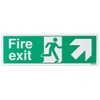 V Safety Fire Exit Arrow Up And Right Sign -