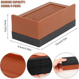 4 Pack Bed Furniture Risers,2 Inch Heavy Duty Adjustable Desk Lifts Leg, Bed Frame Riser for Table Couch Chair Frame Feet Accessories Supports Up to 1,100 lbs