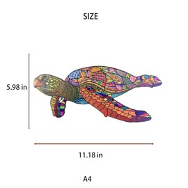 WENTUFIN - 150 Pieces Wooden Jigsaw Puzzles for Adults Large Size Wood Cut Puzzles Turtle Wooden Jigsaw Puzzles Gift for Christmas, Adults, Family Games, Stress Relief Gifts