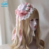 morytrade Mini Hat Lolita Cosplay Straw Hat Headdress Pink (Pink)