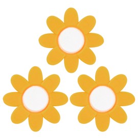 YELARXI Tennis Racket Vibration Dampener Soft Silicone Racket Shock Absorber, Fit for Tennis Racquet String - Flower Shaped (Yellow, 3Pcs)