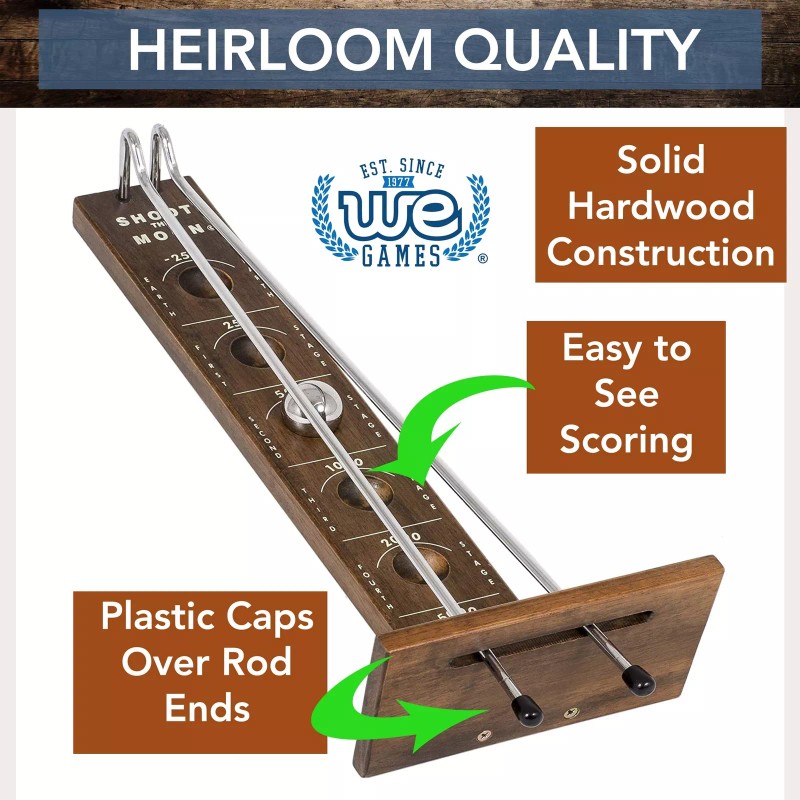 WE Games Shoot The Moon Game, Large 18 inches, Walnut