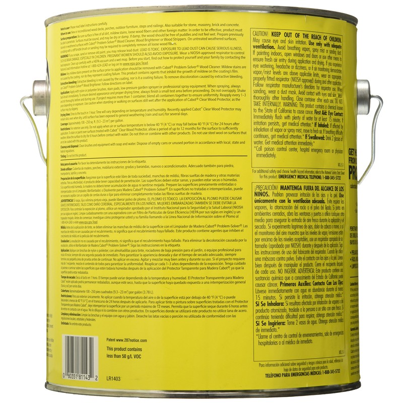 Cabot Clear Wood Protector, Clear, 1 Gallon