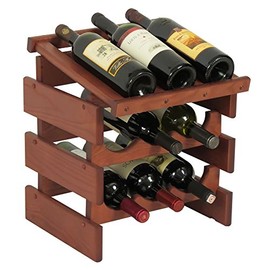Wooden Mallet 9 Bottle Dakota Display Top Wine Rack, Mahogany
