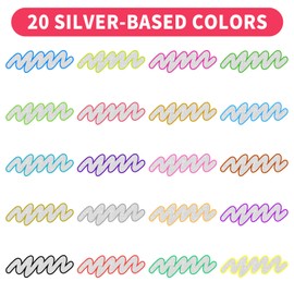 Labeol 20 Colors Glitter Markers Double Line Outline Pens Shimmer Metallic Markers Drawing Crafts Art Supplies Trendy Gift Idea for Girls Teens Christmas Birthday