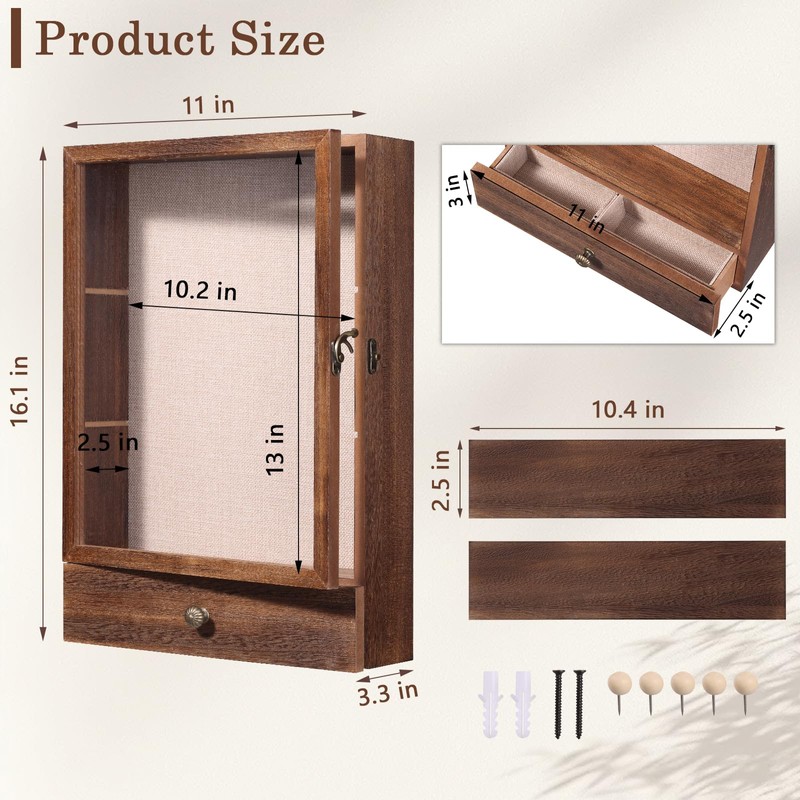 Wishtofly Shadow Box Frame 3" Deep, 11x16 Shadow Boxes Display