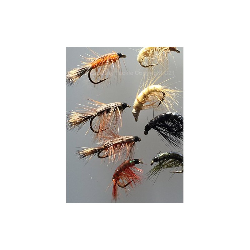 Fishing Flies SHRIMP and CRAWLING NYMPHS Twelve Pack size 8-12