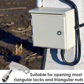 Triangle Wheelie Bin Key, Pack of 2, Electric Cabinet Keys, Zinc Alloy, Fire Brigade Key, Robust & Professional Keys for Opening Water Meters, Edf/Gas/Enedis/Grdf