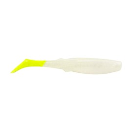 Berkley Gulp! Paddleshad Fishing Soft Bait, Pearl White/Chartreuse, 4"