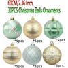 Pack of 30 Christmas Baubles Green and Gold Christmas Tree