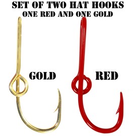 Custom Colored Eagle Claw Hat Fish Hooks for Cap -Set of Two Hat pins- One Red and One Gold Hat Hook Money/Tie Clasp