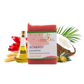 Rosehip Jasmine - Body & Hand Soap Bar, Handmade Bath Soap, Moisturizing Bar Soap With Beeswax, Rice Bran Oil, & Natural Base Oils, Soap Bars, 5 oz - Sunshine & K Handmade Soaps
