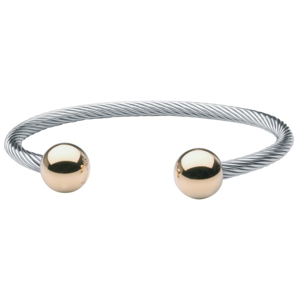 Sabona Wire Magnetic Bracelet Twotone, Silver/Gold, Large/X-Large