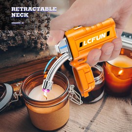 LcFun Electric Lighter, USB C Rechargeable Lighter, 360°Flexible Neck Arc Lighter, Plasma Lighters with LED Battery Display & Flashlight, Windproof & Waterproof Lighters for Candle, Camping, Survival