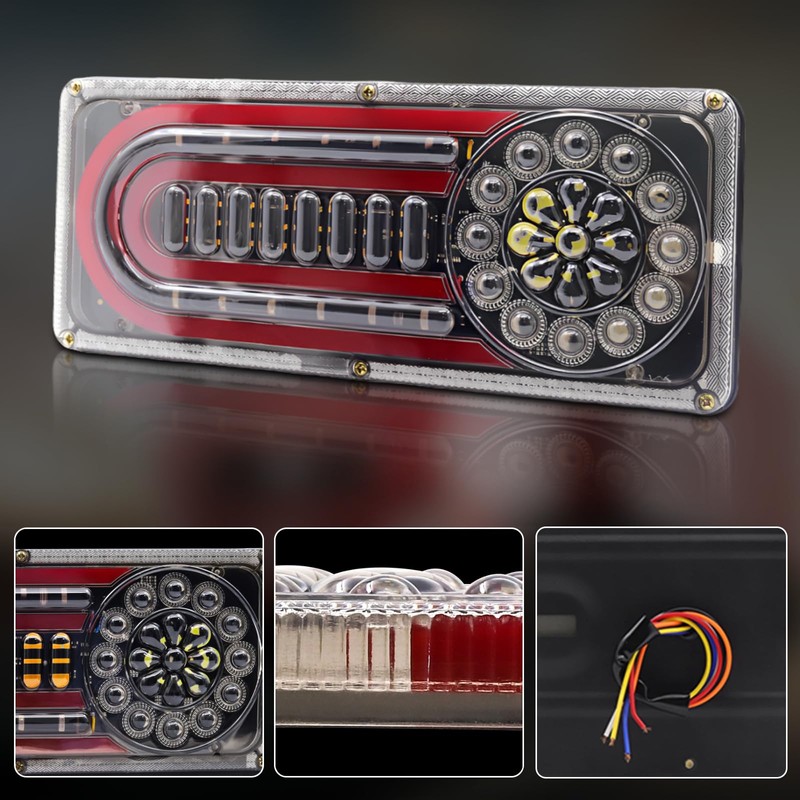 Ygmylandbb LED Truck/Trailer Tail Lights, 5-in-1 Truck Sequential Flow Turn