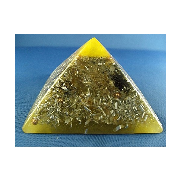 Bright Yellow Large Pyramid Orgone Generator Energy Accumulator PERFECT GIFTING