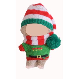 SHUOXUKE Doll Clothes for 17cm /15cm Set ,Hat and Christmas Outfits Doll Clothes 2-Piece Accessories Adorable Handcrafted Crochet Ropa Hat-Scarf & Sweaters,Green