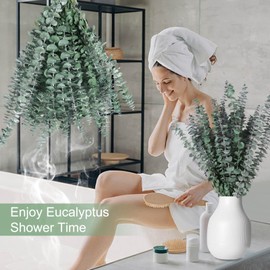 15 Pcs Natural Eucalyptus for Shower Bundle, 100% Real Eucalyptus, 17" Dried Preserved Eucalyptus Stems Hanging, Fresh Green Eucalyptus Leaves for Vase, DIY Artificial Flowers, Bathroom Decor