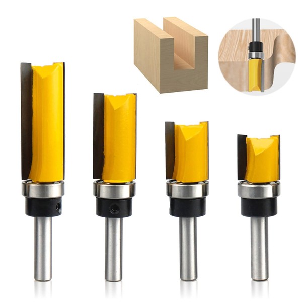 Set of 4 Ball Bearing Flush Cutter 8 mm Shank,