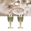 2pcs Wine Glasses Exquisite Chrysanthemum Pattern Vintage Court Style Metal
