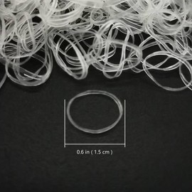 Mini Elastic Hair Bands, 1000 Pieces, Rubber Bands for Hair Styling (Clear)