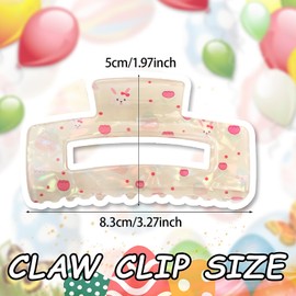 Cute Bunny Hair Clips Large Rectangle Hair Claw Clip Easter Hair Jaw Clip Women Girls Hair Accessories for Thin Thick Hair Easter Party Decoration Gift