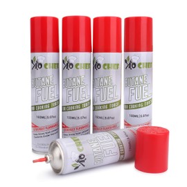 Jo Chef Butane Fuel Refill, 150 ml 5.07 oz, Lighter Butane Fuel Canister, Butane Gas Refill for Kitchen Torch, Lighter, Brûlée Kitchen Blow Torch (5 Canisters)