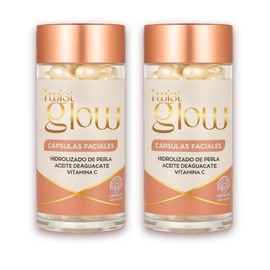 TWIST GLOW 2x1 Cápsulas Faciales Twist-Off con Hidrolizado de Perla, Aceite de Aguacate y Vitamina C, 60 Cápsulas c/u, Sérum Nutritivo Antioxidante para Hidratación y Luminosidad