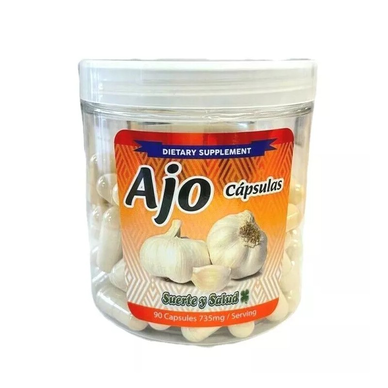 Suerte Y Salud Ajo (Garlic) 90 Capsules 735mg 100% Natural