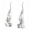 Sitting Monkey - 19x11mm - Silver alloy charm dangle earrings.