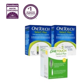 Kit One Touch Select Plus 100 Tiras Y 100 Lancetas
