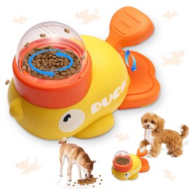 Shinybox 2-in-1 Duck Shape Dog Slow Feeder Toy, Dog Toy Intelligence, Interactive IQ Training Toy for Dogs, Reduces Bloating & Anti-Swallowing for Small and Medium Dogs