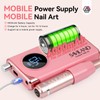 SAVILAND Electric Nail Drill Professional: 40000RPM Pink Rechargeable Electric Nail