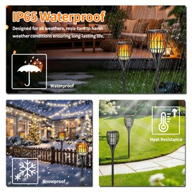 Solar Larger Torch Lights, 43" Solar Torch Lights Outdoor Flickering Flame Waterproof for Garden, Path, Yard (2 Pack)