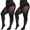 Aaronano 2 Pairs Plus Size Rip Resistant Tights Women Indestructible