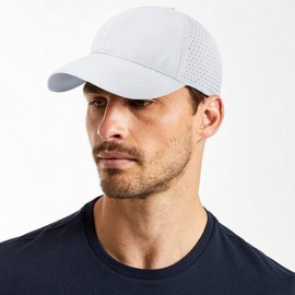 Xinveen Quick Dry Baseball Cap Curved Brim Snapback Hat Laser Cut Mesh Ball Cap Golf Ball Cap for Men Women White XL