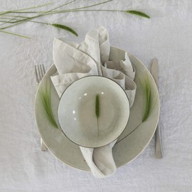 Set of 4 Linen Napkins Stone Washed Silver, 100% European linen, Hand Made, Prewashed, No Ironing needed, Machine washable
