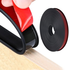 U-Shape Edge Banding, 16.4ft Self Adhesive Veneer Edging Trim TPE Flexible Furniture Edge Protector for Countertop Table Cabinet Repair Furniture Restoration (18mm, Black)