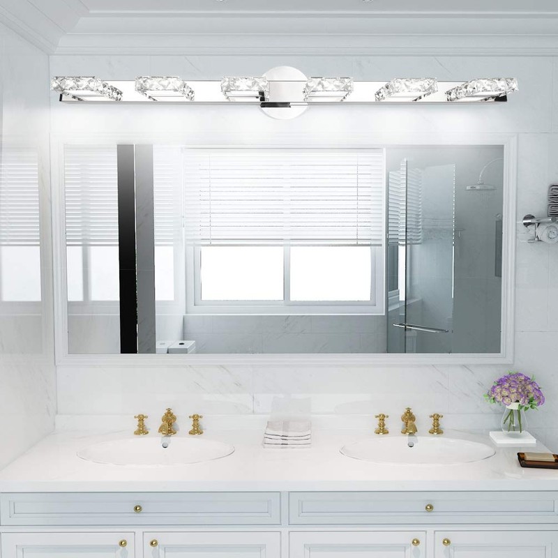 Aipsun 41 Inches Crystal Vanity Lights Over Mirror Long Bathroom