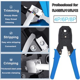 LEATBUY-TECH LEATBUY Network Tool Kit Set, Cable Tester Repair Tools Wire Stripping Cutter, Coax Crimper Plug Crimping, Punch Down RJ11 RJ45 Cat5 Cat6 Wire Data Detector Stripper (Orange), DRED-63S