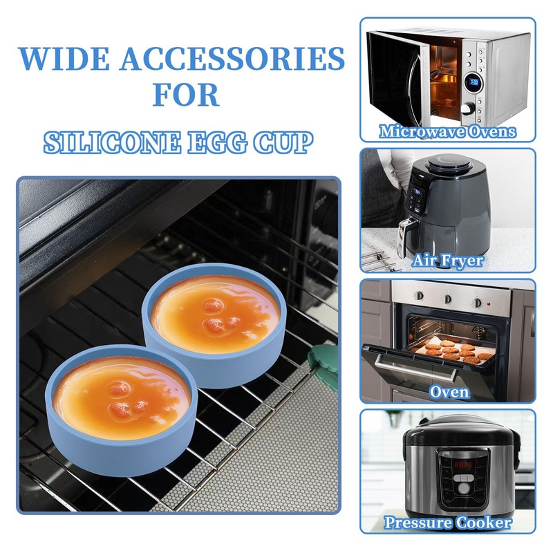 Sekonow 4 Pack Silicone Microwave Egg Cooker Poacher - Nonstick