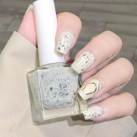 NovaCharm White Nail Polish - Glitter White Nail Polish with Sequins - Air Dry Quick Confetti Pop Holographic Nail Varnish - Chip Resistant Fingernail Polish Gel for Women Manicure DIY