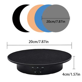 luolety Electric Rotating Turntable, 90° 180° Motorized Rotating Stand Display Speed and Direction Adjustable for Photography Live Video with 5 Backgrounds for Display Jewelry Watch