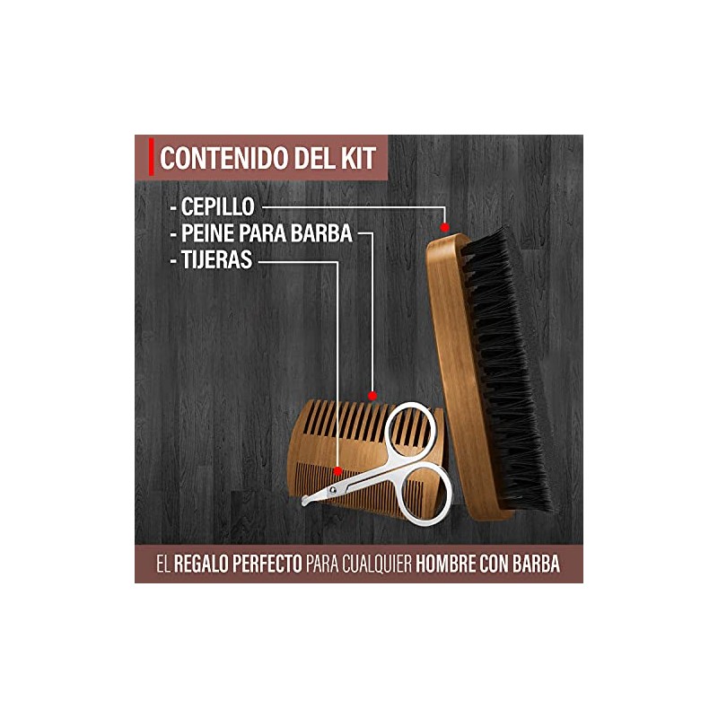 Timotech Kit de peine, cepillo y tijeras para cabello, barba