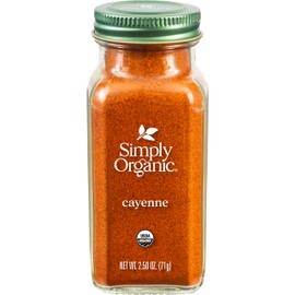 Simply Organic Cayenne Pepper, 2.89 Ounce, Pure, Organic Cayenne Peppers, No GMO's, Kosher Certified