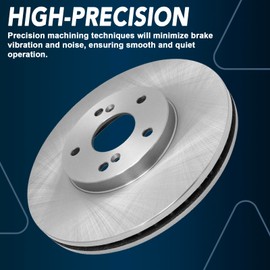 Autoclub 55126 Front Brake Rotors for 2006-2013 Chevy Impala, 2014-2016 Impala Limited, 2006-2007 Chevy Monte Carlo,2006-2011 Lucerne Replacement disc Brakes Vented Left Right Side 2PC